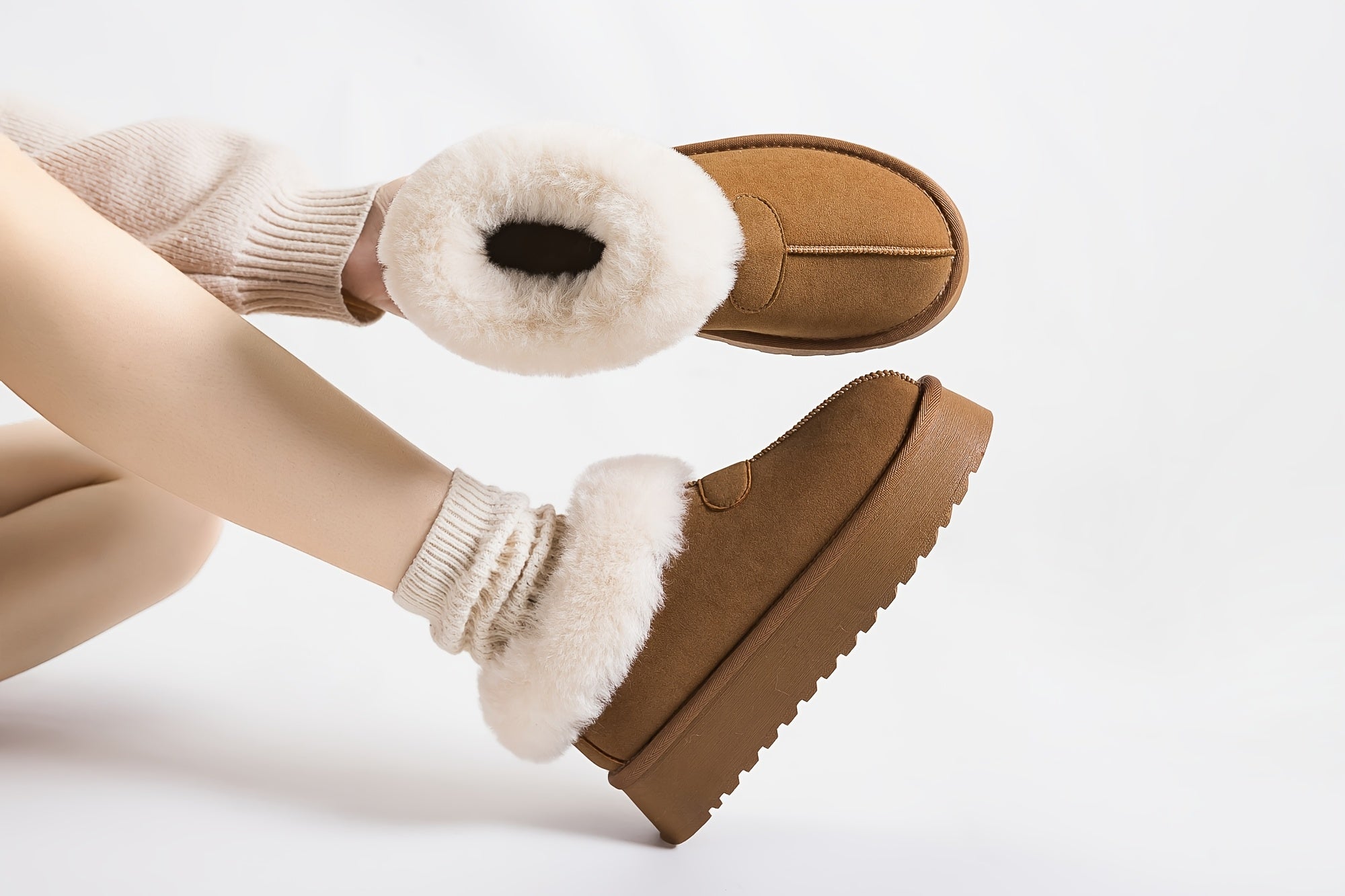 Winter Boots for Women - Fuzzy Memory Foam Platform, Fleece Lined, Anti-Slip, Faux Fur, Warm Outdoor Hiking Boots, Perfect Christmas Gift.