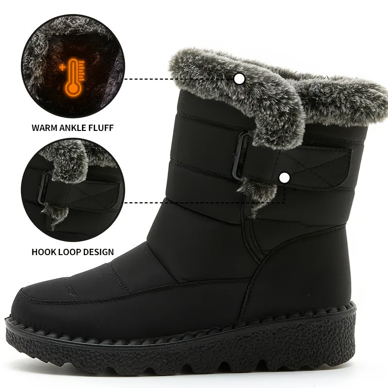 Winter Velvet Women's Snow Boots, Thick Sole Thickened Warm Outdoor Middle Boots, Light And Velvet Women's Boots