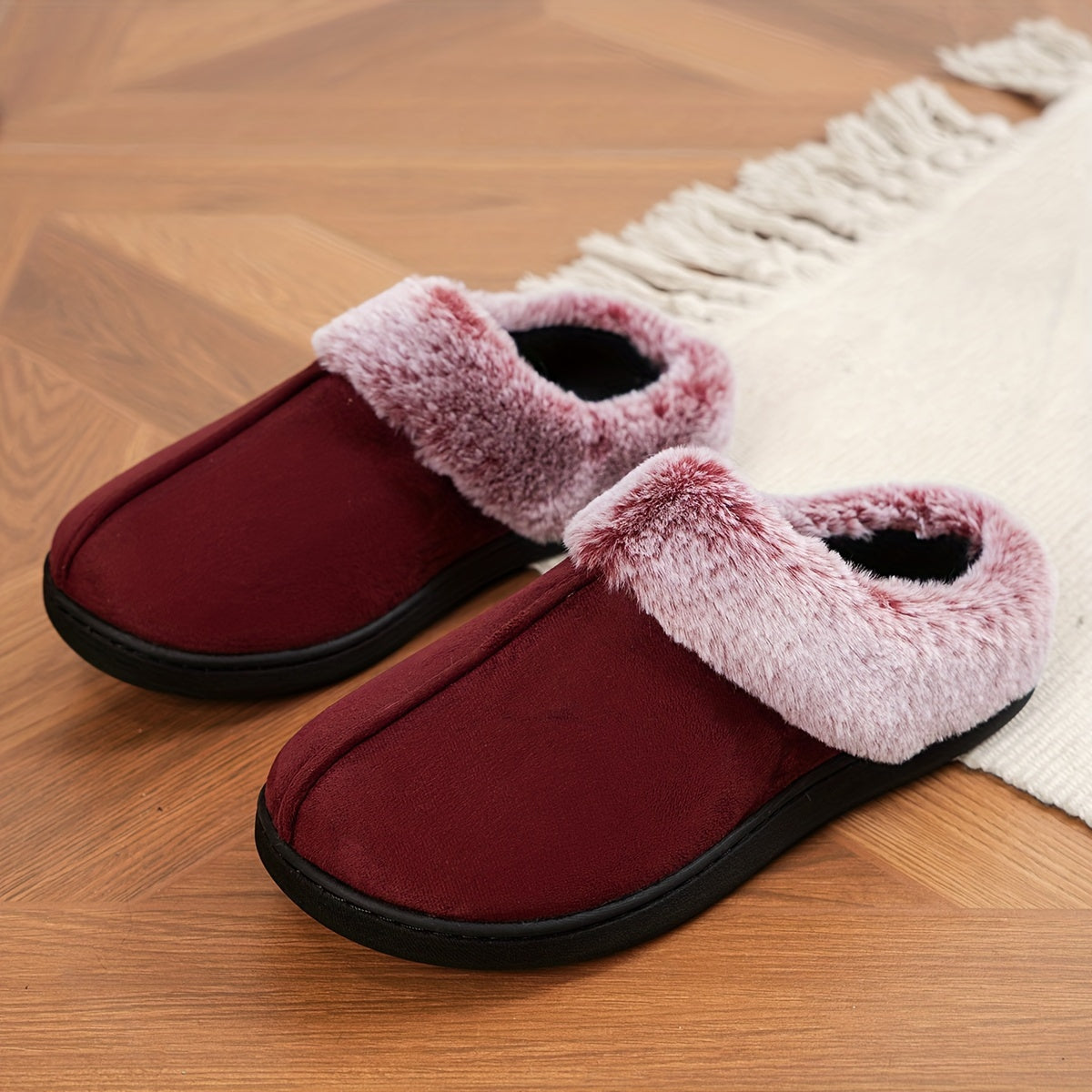 CozyPlus Slippers - Ultra-Soft Plush Lining, Non-Slip Flat Sole, Warm Closed-Toe Winter Shoes for Home.