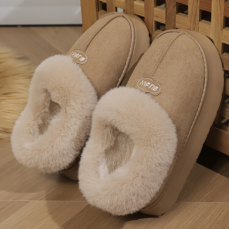 Warm Women's Cozy Winter Plush Fleece Slippers With Non-Slip Rubber Sole for Indoor & Outdoor Use