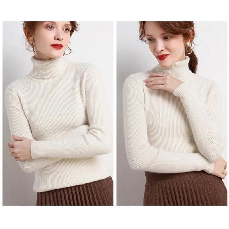 Women's Soft Turtleneck Cashmere Sweater Knitted Pullovers