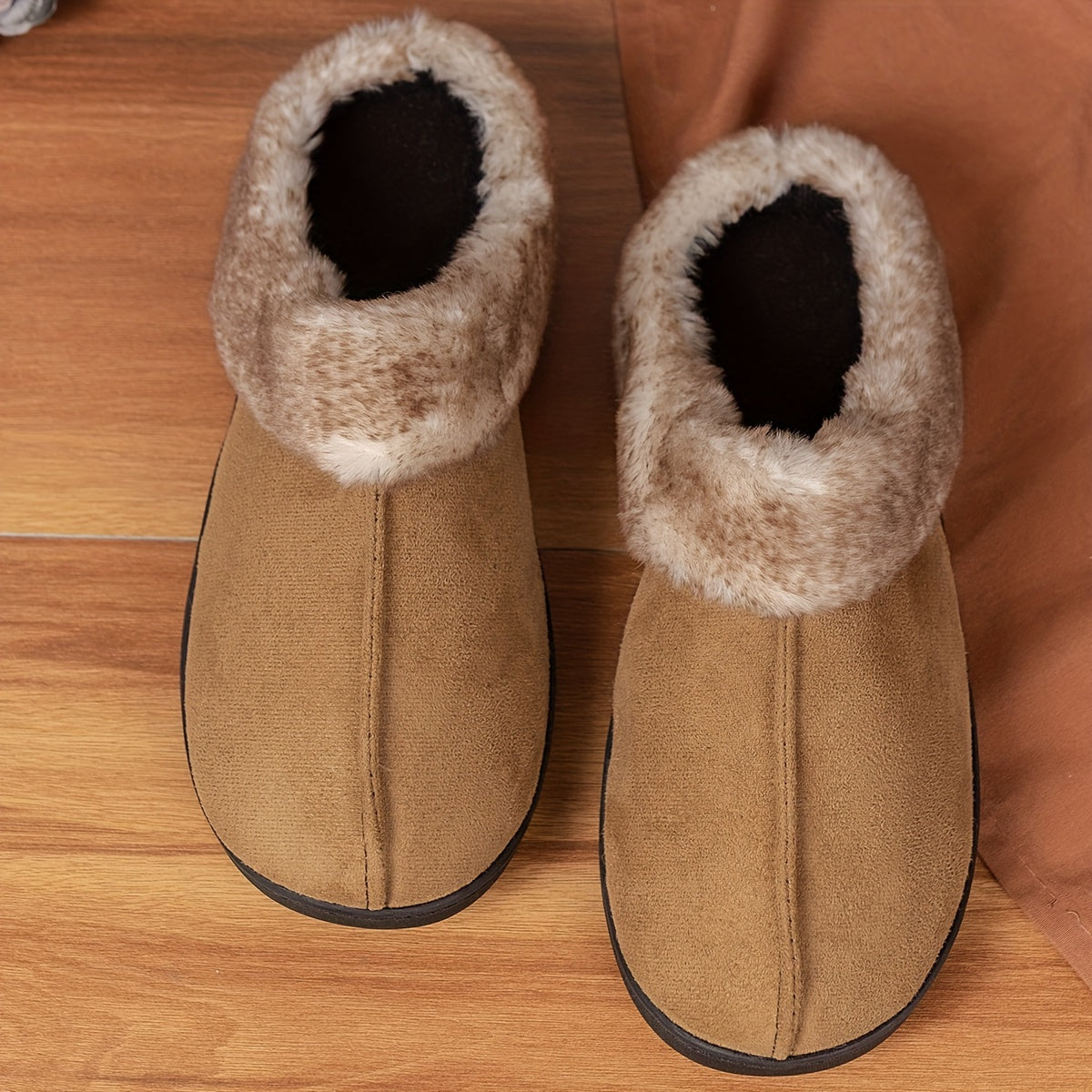 CozyPlus Slippers - Ultra-Soft Plush Lining, Non-Slip Flat Sole, Warm Closed-Toe Winter Shoes for Home.