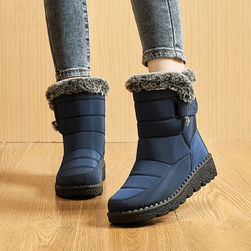 Womens Winter Wonderland Faux Fur Snow Boots - Waterproof, Anti-slip, Ultra-Soft Plush Inner, Thick Cushioned Sole, Luxurious Trim, Stylish Ankle Height