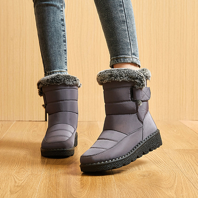 Womens Winter Wonderland Faux Fur Snow Boots - Waterproof, Anti-slip, Ultra-Soft Plush Inner, Thick Cushioned Sole, Luxurious Trim, Stylish Ankle Height