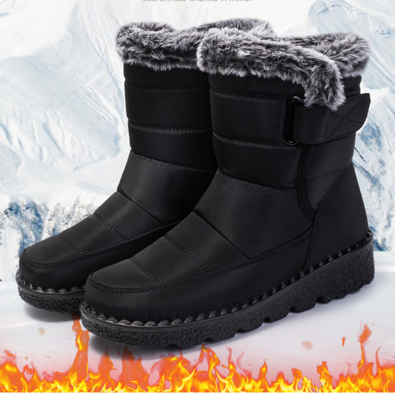 Women's Winter Fleece Snow Boots, Fur Lined Warm Ankle Boots, Winter Outdoor Booties