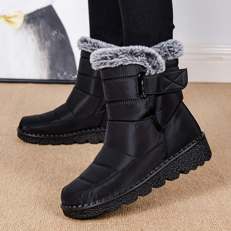 Women's Winter Fleece Snow Boots, Fur Lined Warm Ankle Boots, Winter Outdoor Booties