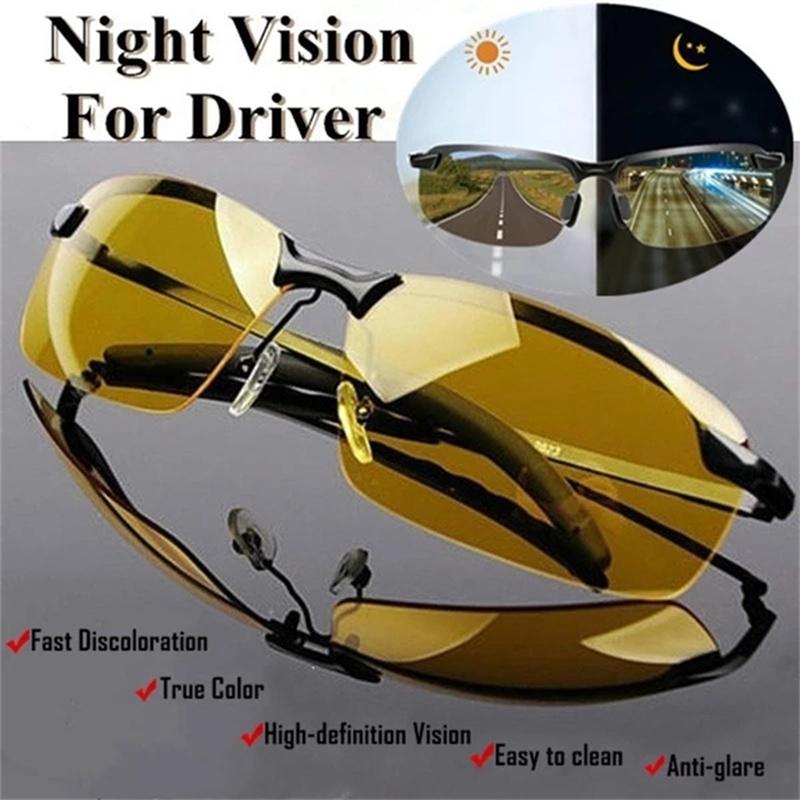 1/2/4pcs Night Vision Glasses Women Men Outdoor Sports Semi Rimless Driver Goggles Glasses For Night Driving fashion glasses