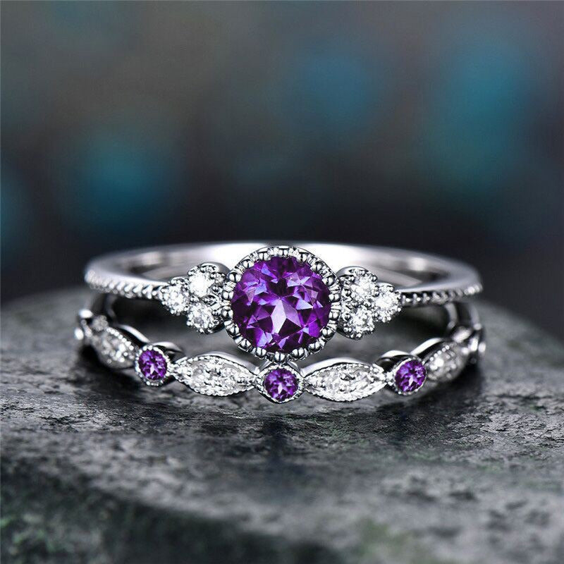 Fashion Luxury Micro-Inlaid Crystal Women's Ring Set - Wedding, Engagement, and Party Jewelry Gift