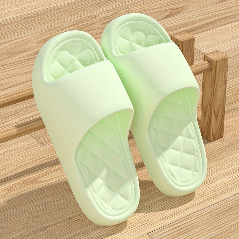 Simple Solid Color Slides, Casual Open Toe Soft Sole Shoes, Comfortable Indoor Home Bathroom Slides