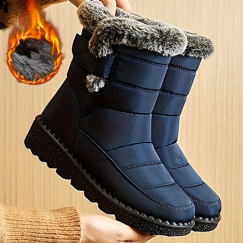 Womens Waterproof Winter Snow Boots - Cozy Plush Lined, Stylish Solid Colors, Warm & Rugged for Outdoor Adventures