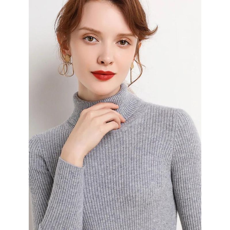 Women's Soft Turtleneck Cashmere Sweater Knitted Pullovers