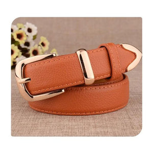 Women's High Quality Gold Buckle Leather Belts