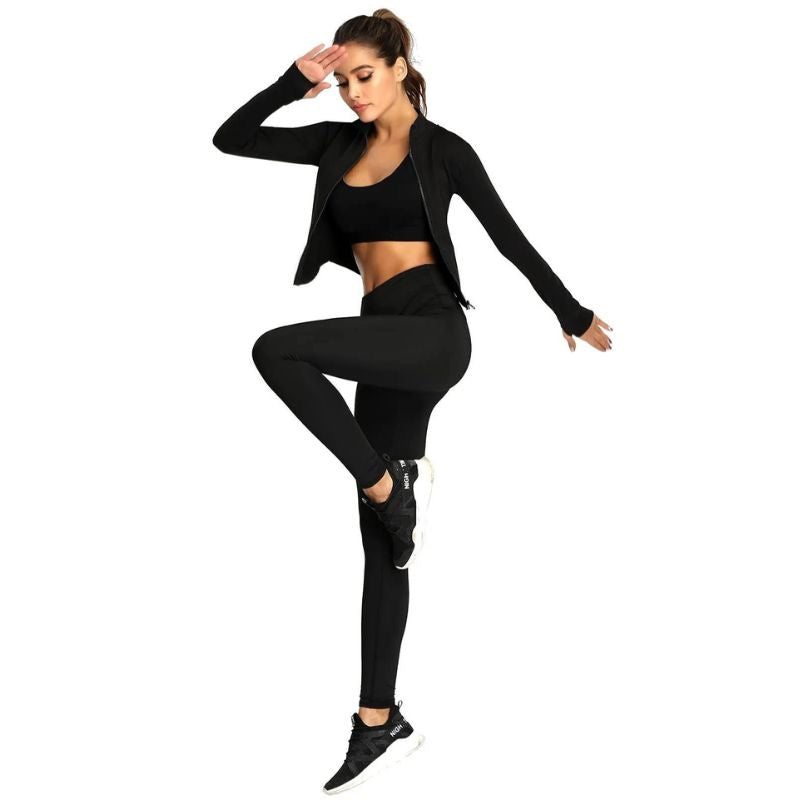 Women's Slim Fit Long Sleeve Tracksuit Jacket Fitness Yoga Gym Workout Sweatshirts