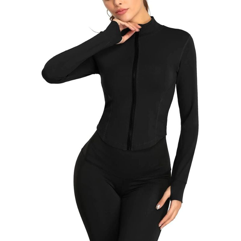 Women's Slim Fit Long Sleeve Tracksuit Jacket Fitness Yoga Gym Workout Sweatshirts