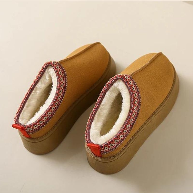 Women's Leather Winter Slipper Boots