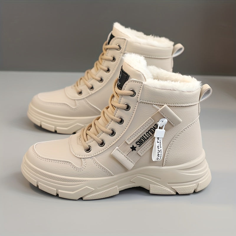 Women's Thermal Snow Boots with Side Zipper & Fleece Lining