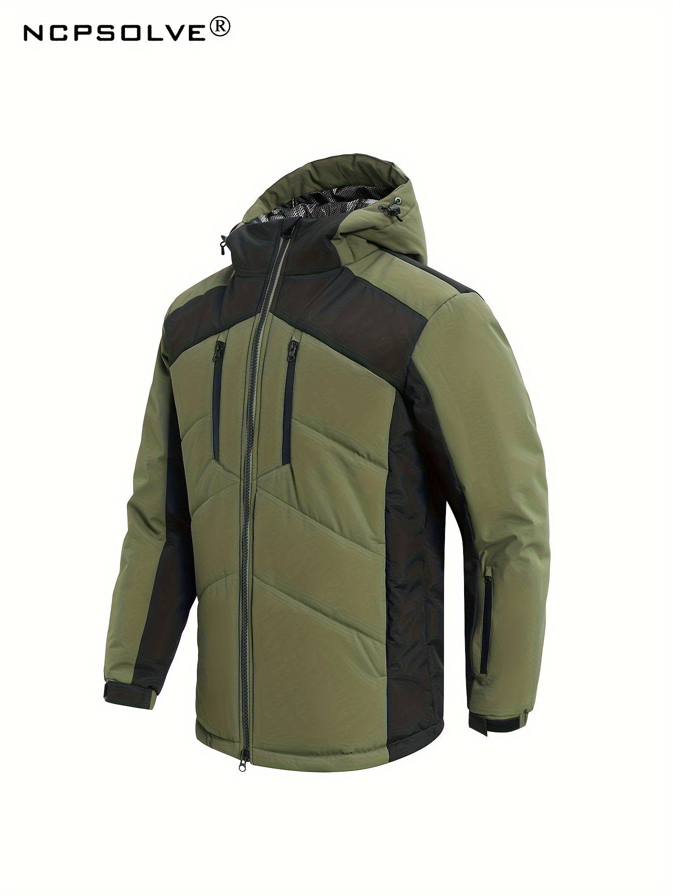 Men's Zip Padded Solid Color Thick Hooded Coat, Warm Casual Comfy Thermal Windproof Jacket For Winter