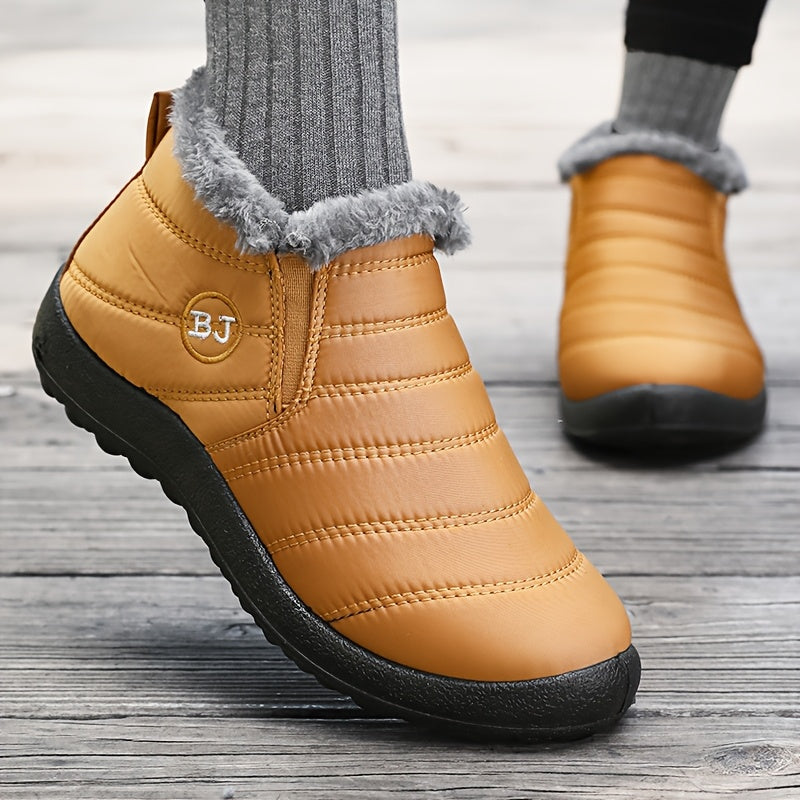 Plush Slip-On Booties with Non-Slip Flat Heel Comfort