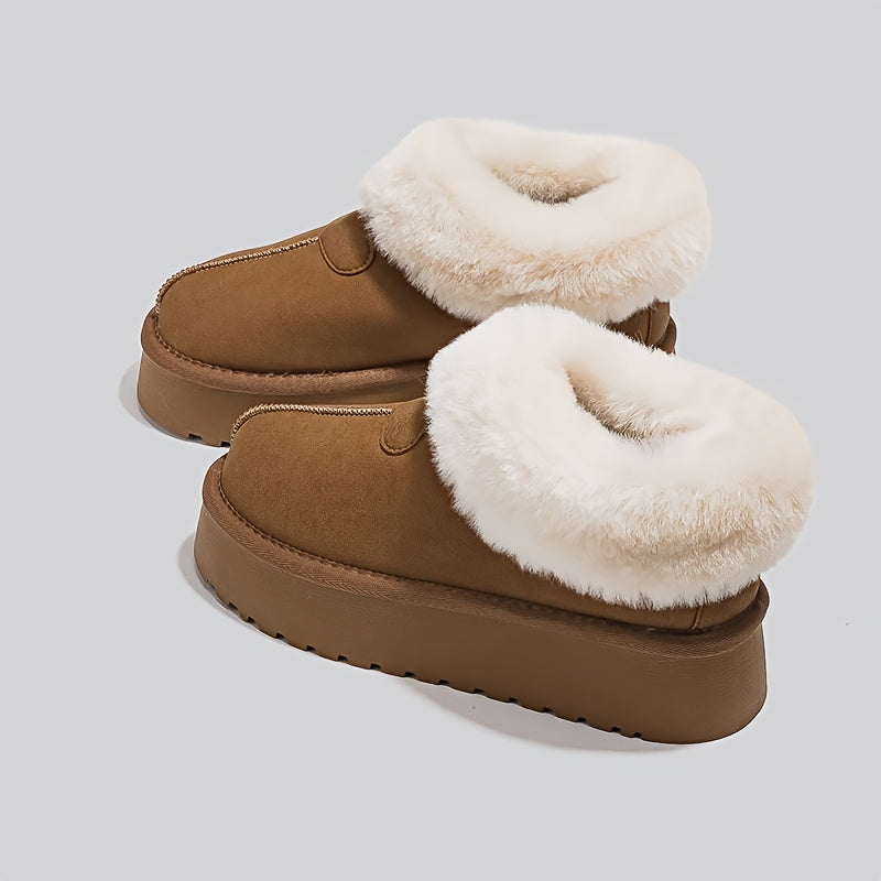 Winter Boots for Women - Fuzzy Memory Foam Platform, Fleece Lined, Anti-Slip, Faux Fur, Warm Outdoor Hiking Boots, Perfect Christmas Gift.