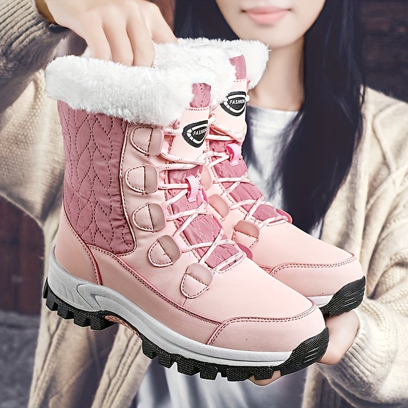 Cozy Velvet Snow Boots - Women's Soft, Comfortable, Warm Winter Shoes with Thick Insulation, Perfect for Cold Weather Activities