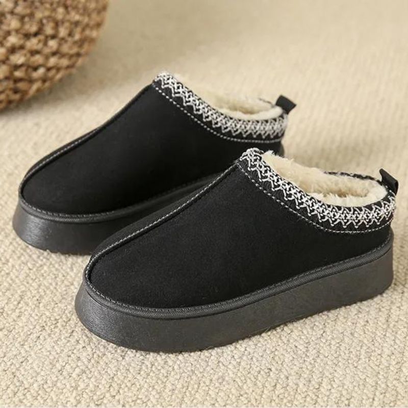 Women's Leather Winter Slipper Boots