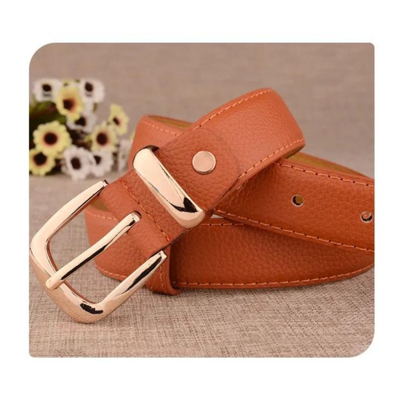 Women's High Quality Gold Buckle Leather Belts