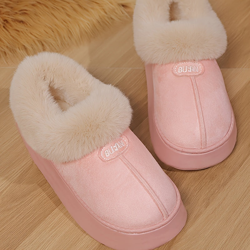 Warm Women's Cozy Winter Plush Fleece Slippers With Non-Slip Rubber Sole for Indoor & Outdoor Use