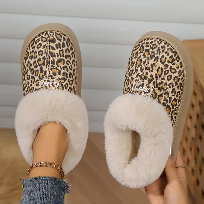 Warm Women's Cozy Winter Plush Fleece Slippers With Non-Slip Rubber Sole for Indoor & Outdoor Use