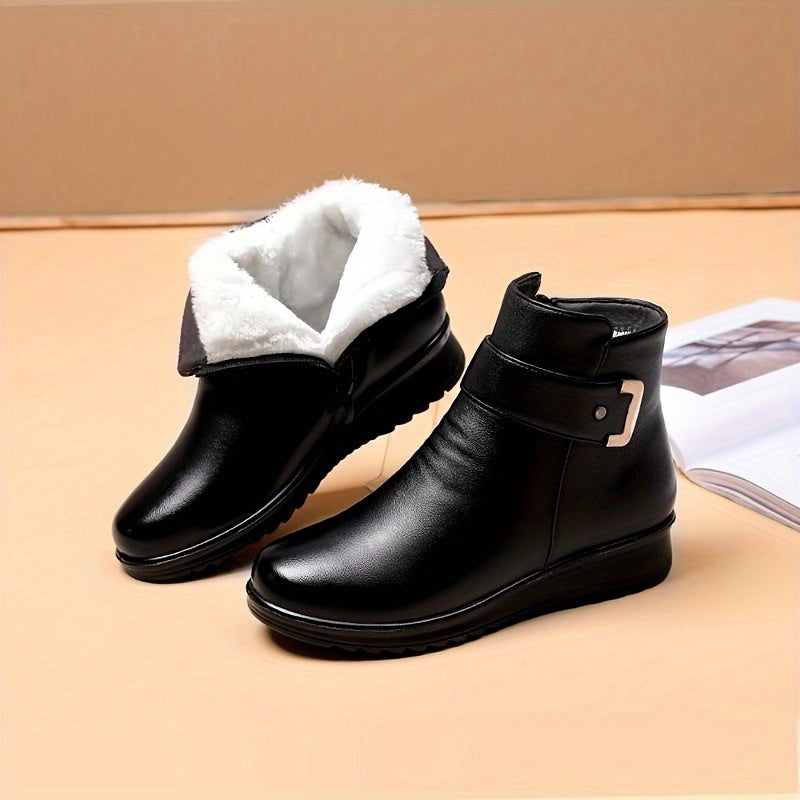 Thickened And Fleece-lined Short Boots, Regular Toe