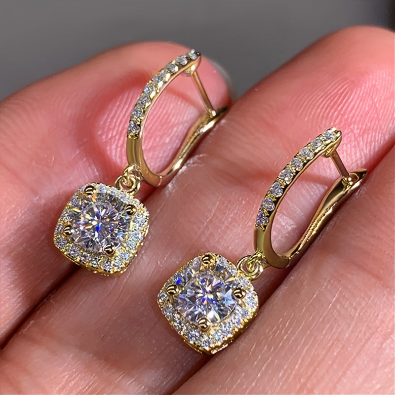 Stunning Square Shape Drop Earrings for Women - Elegant Wedding Accessories