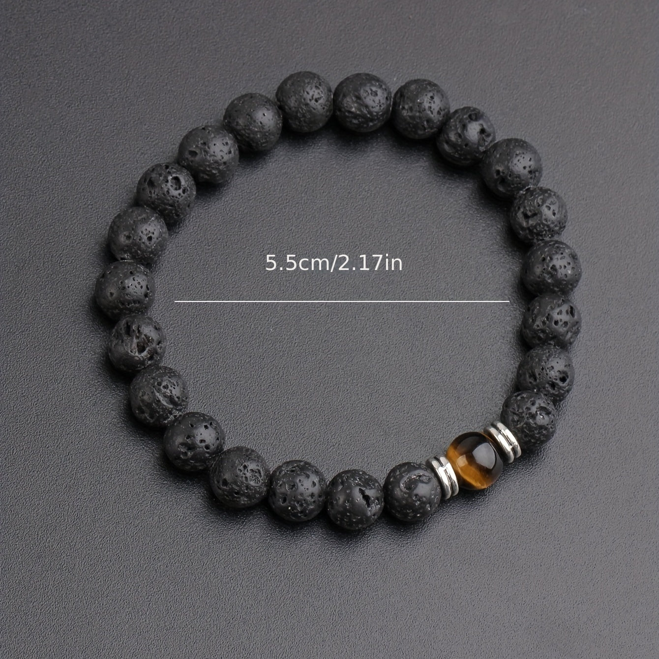 Men's Lava Stone Can Drop Essential Oil Bead Bracelet, Father's Day Gift