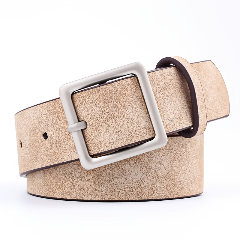 Women PU Belts For Jeans Luxury Brand Designer Belts Female Square Metal Pin Buckle Belt