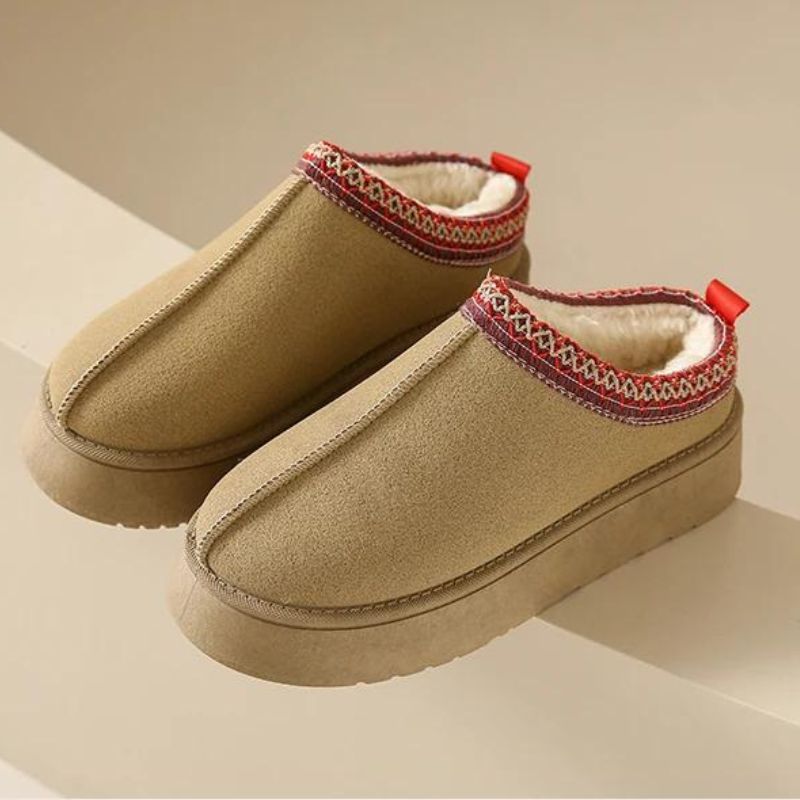 Women's Leather Winter Slipper Boots