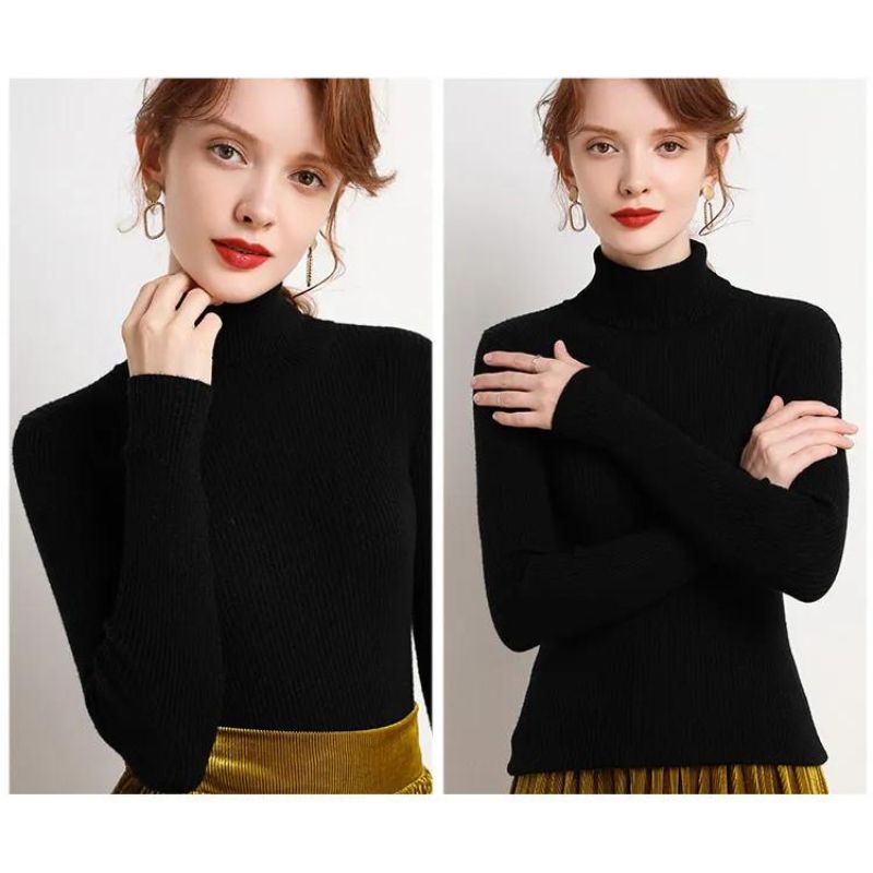 Women's Soft Turtleneck Cashmere Sweater Knitted Pullovers