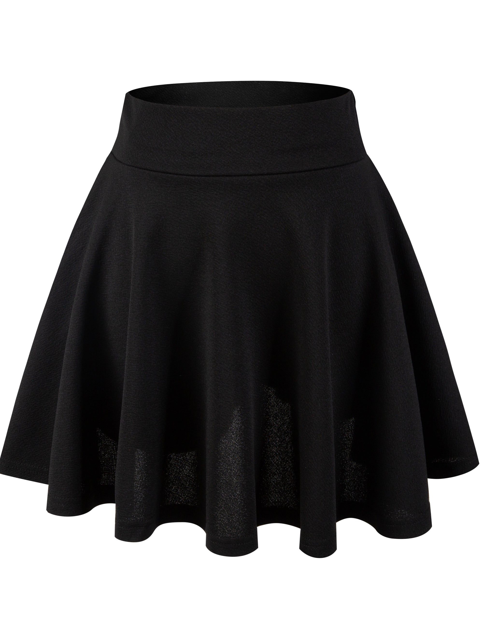 Kpop Solid High Waist Skater Skirts, Casual Pleated Comfy Mini Skirts For Spring & Summer, Women's Clothing