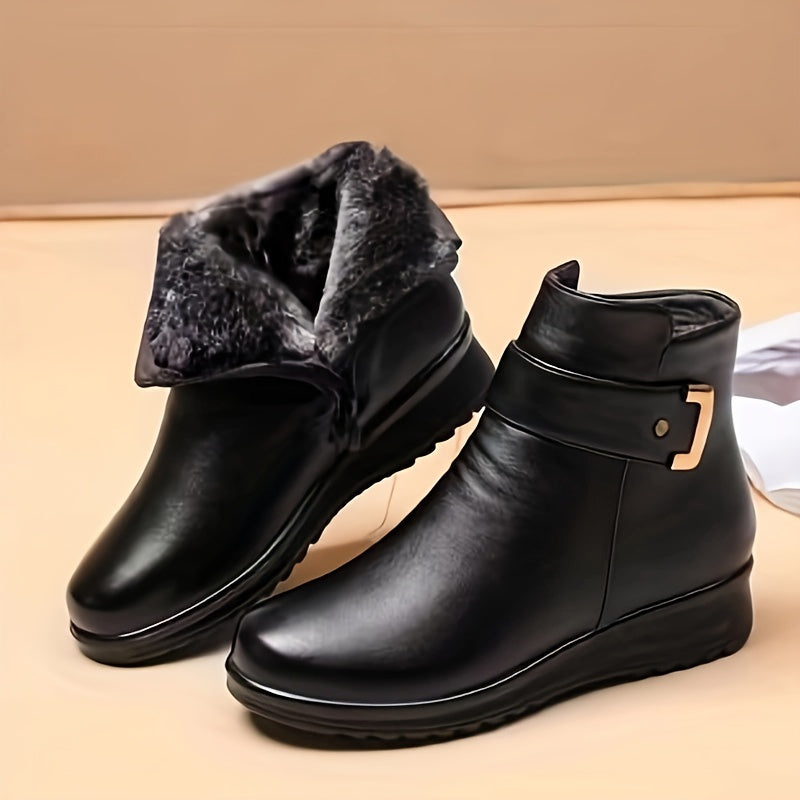 Thickened And Fleece-lined Short Boots, Regular Toe