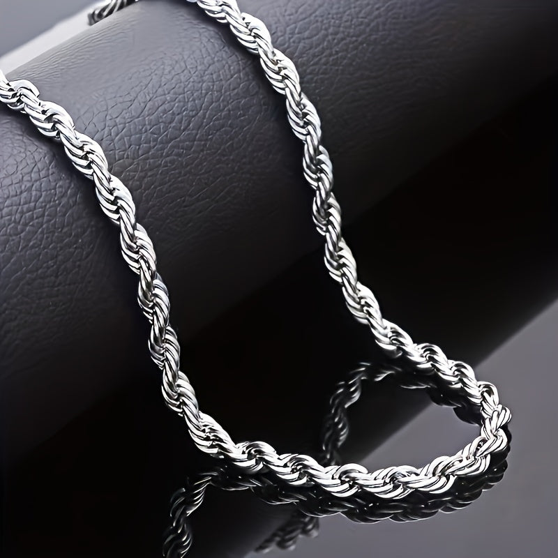 1pc Twisted Titanium Steel Necklace Personality Trend Necklace Fashion Jewelry Accessories For Men And Women Christmas Gift