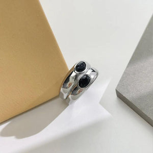 Women's Stainless Steel Gold & Silver Color Double Dome Rings