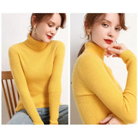 Women's Soft Turtleneck Cashmere Sweater Knitted Pullovers