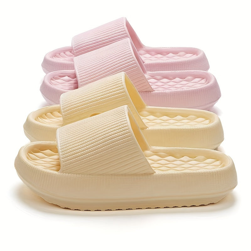 Simple Solid Color Slides, Casual Open Toe Soft Sole Shoes, Comfortable Indoor Home Slides