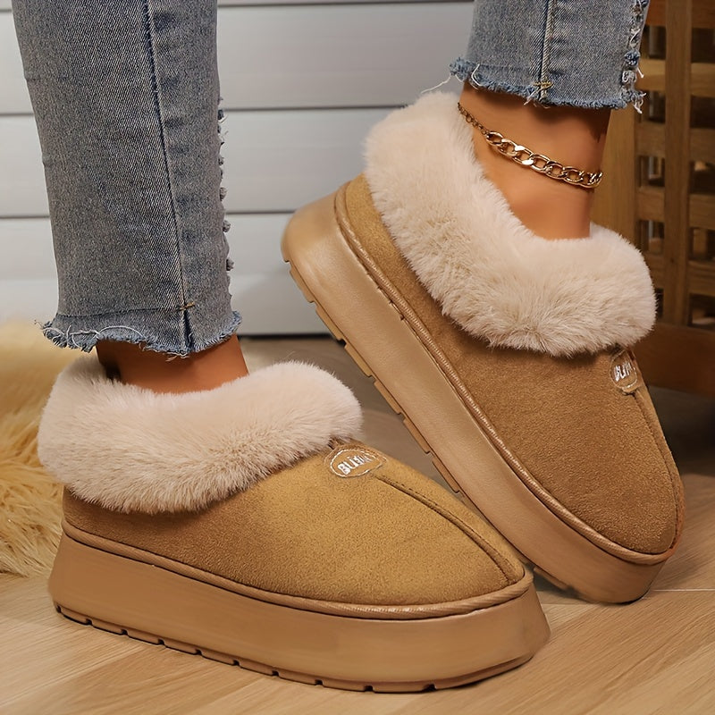 Warm Women's Cozy Winter Plush Fleece Slippers With Non-Slip Rubber Sole for Indoor & Outdoor Use