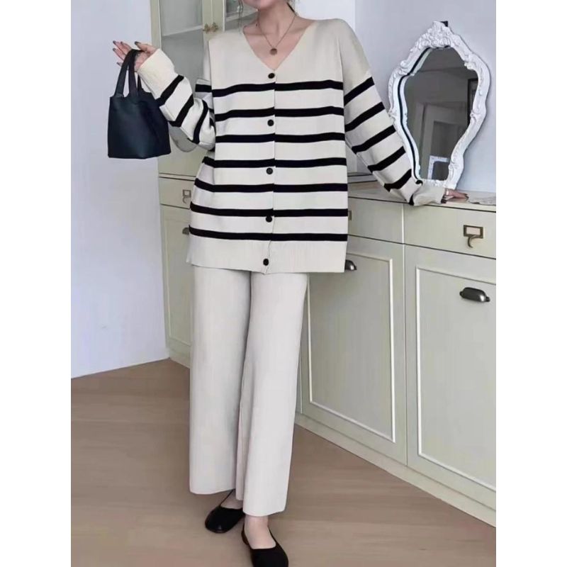 Women's Long Sleeve Sweater + Wide Leg Pants 2 Piece Sets