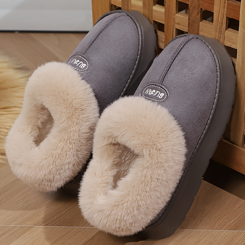 Warm Women's Cozy Winter Plush Fleece Slippers With Non-Slip Rubber Sole for Indoor & Outdoor Use