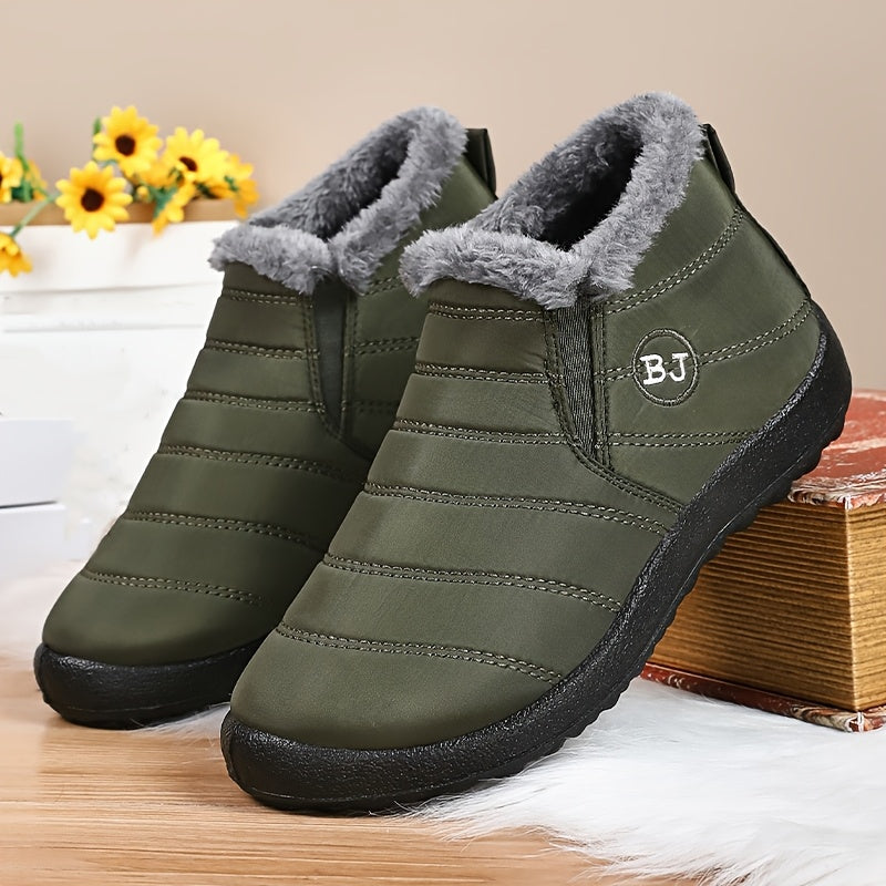 Plush Slip-On Booties with Non-Slip Flat Heel Comfort