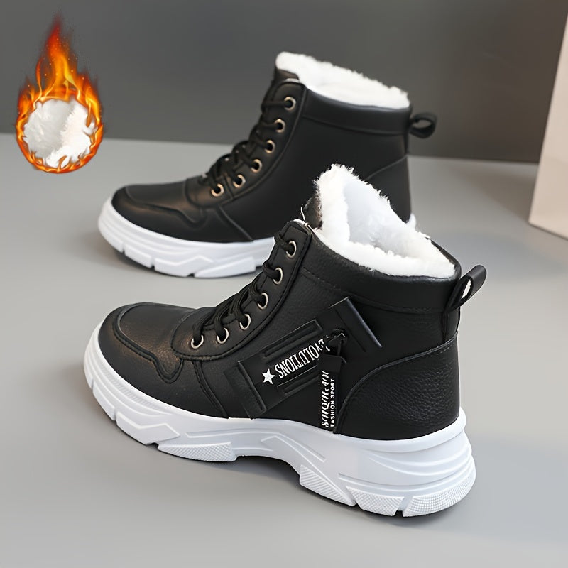 Women's Thermal Snow Boots with Side Zipper & Fleece Lining