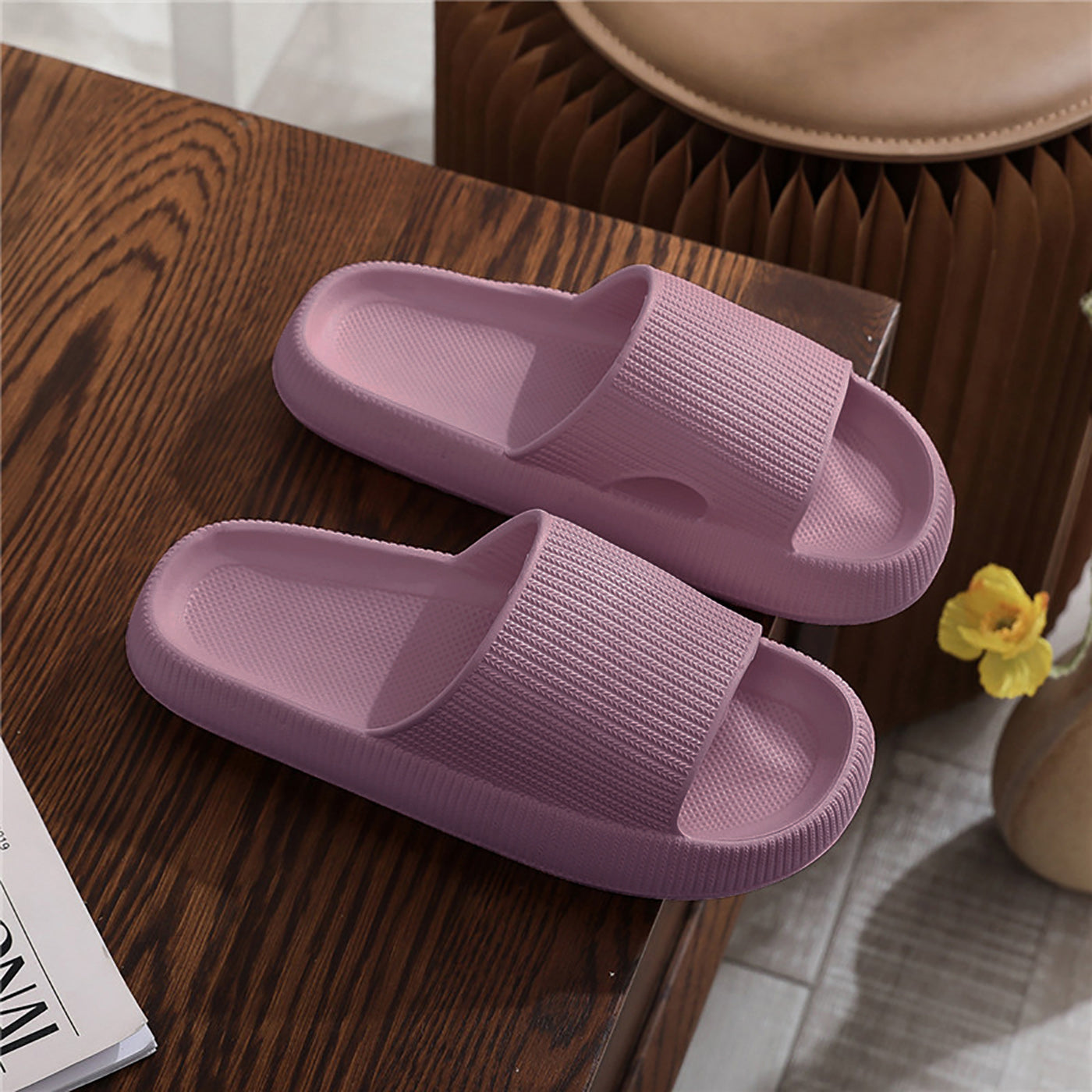 Women's Super Soft Eva Thick Platform Slides, Minimalist And Comfortable Indoor Bathroom Non-Slip Slippers, Women's Slippers