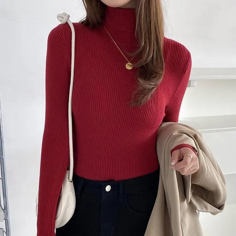 Women's Soft Turtleneck Cashmere Sweater Knitted Pullovers