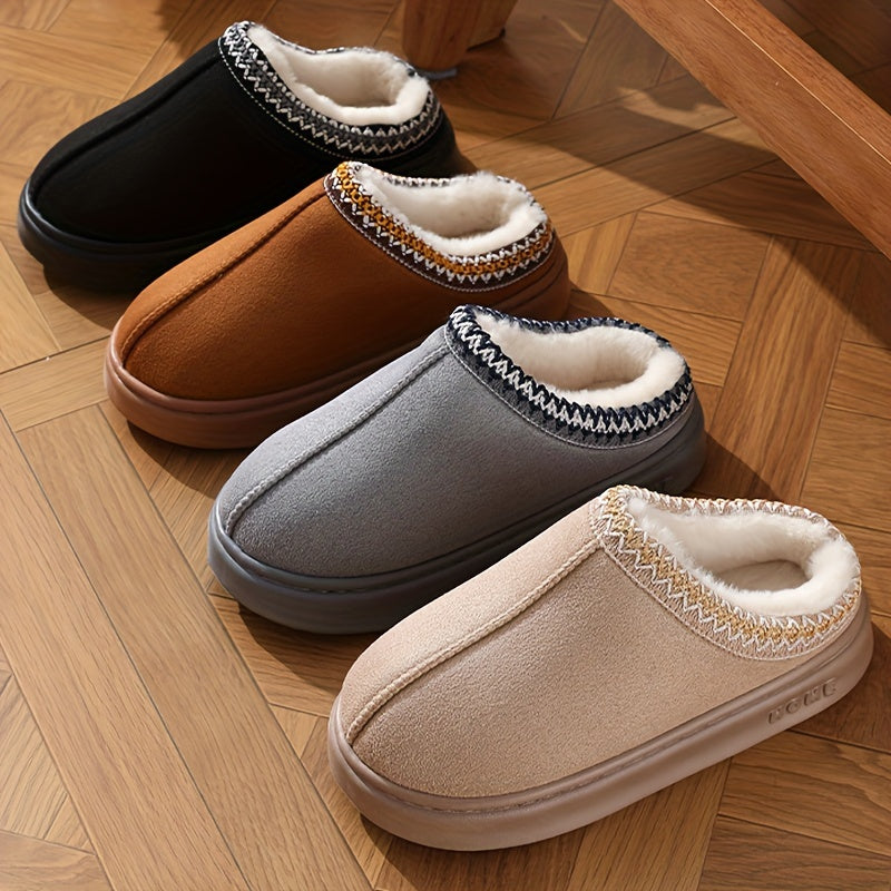 Lightweight Flannel Slippers with Anti-Slip EVA Sole