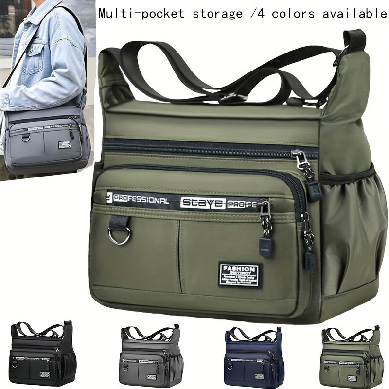 Men's Large Capacity Multi-layer Chest Bag With Side Pocket, Casual Single Shoulder Bag For Travel & Outdoor Activities