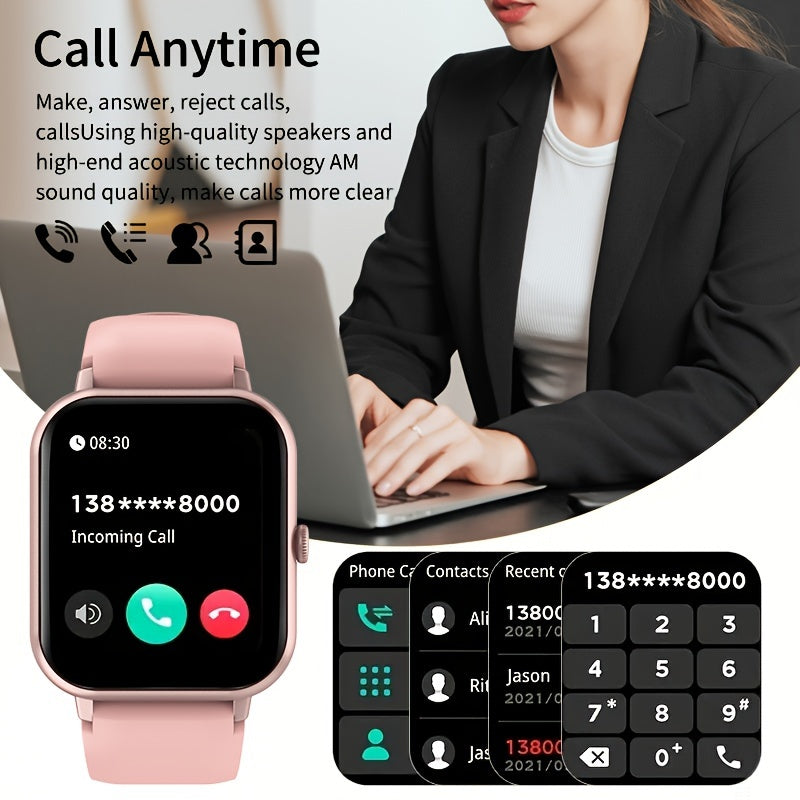 Smartwatch with 1.83" Touch Screen - Text & Call, 100+ Sports Modes, Pedometer, Calorie Counter, Waterproof, Android & iOS Compatible.